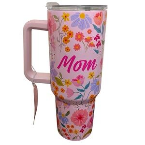 Mom Clementine insulated travel mug stainless steel  BPA-free floral NWT